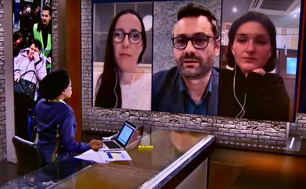 Yuliia Sachuk on air (Al Jazeera).